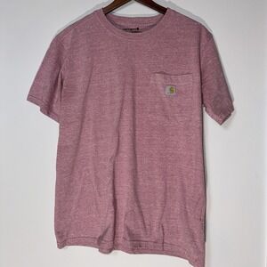 Carhartt Adult M‎ Short Sleeve Loose Fit Logo Pocket T-Shirt Rust Salmon M